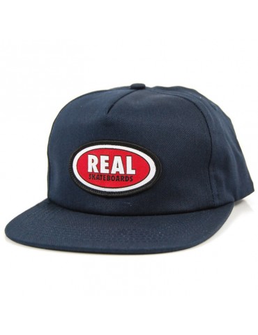 Real Oval Patch Snap - Navy